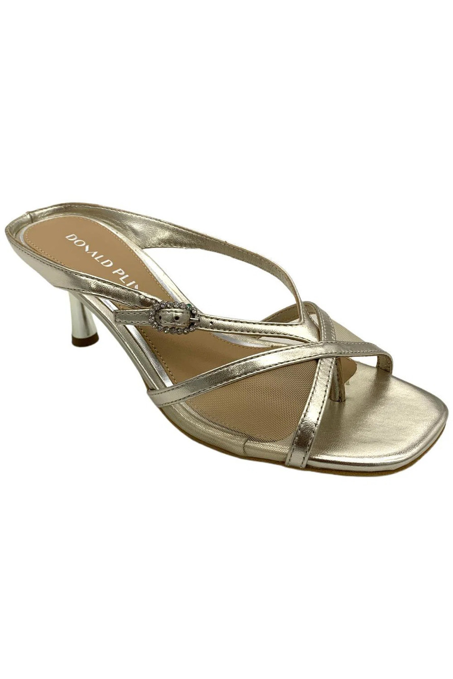 Donald Pliner Women's Remixx Slide Heels Platinum Nylon Mesh - Medium